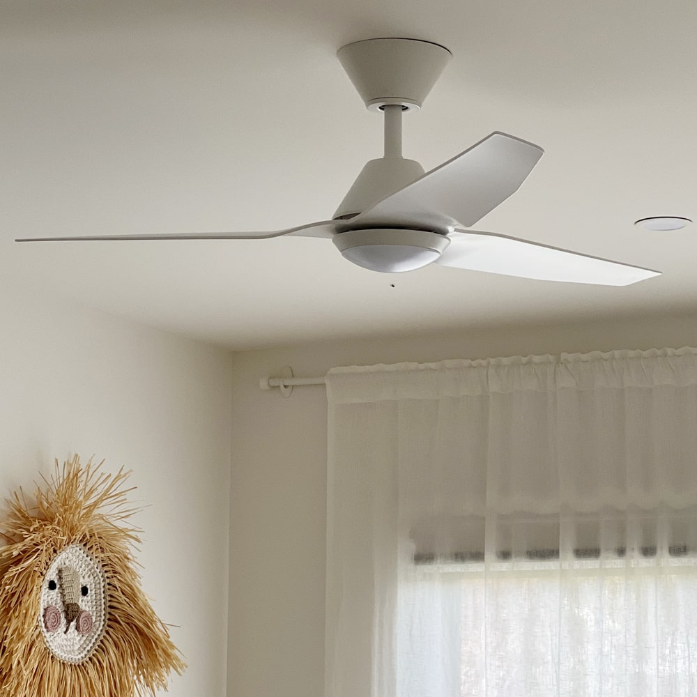 modern infinity ceiling fan in children's bedroom