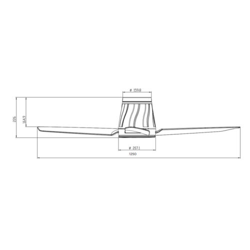 profile ceiling fan size