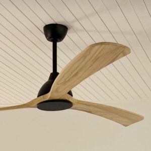 sanctuary ceiling fan black with timber blades