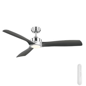 Mercator Ikuü Minota Smart DC Ceiling Fan with Remote - Black and Dark Timber-style 52"