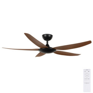 Brilliant Amari DC Ceiling Fan with Remote - Black & Walnut 56" - Image 1