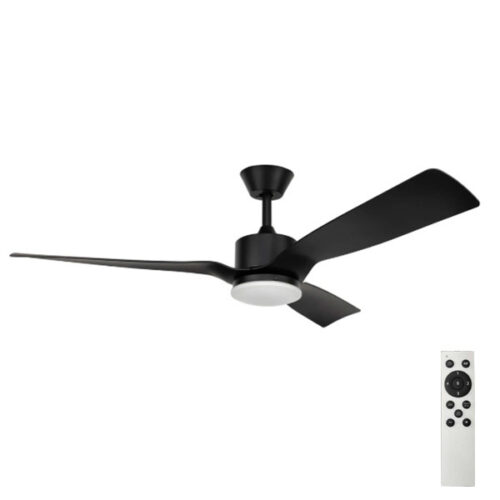 Belize DC Ceiling Fan with CCT LED Light & Remote - Matt Black 52"