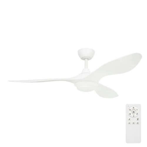 Malta DC Ceiling Fan with Remote & CCT LED Light - Matt White 52"