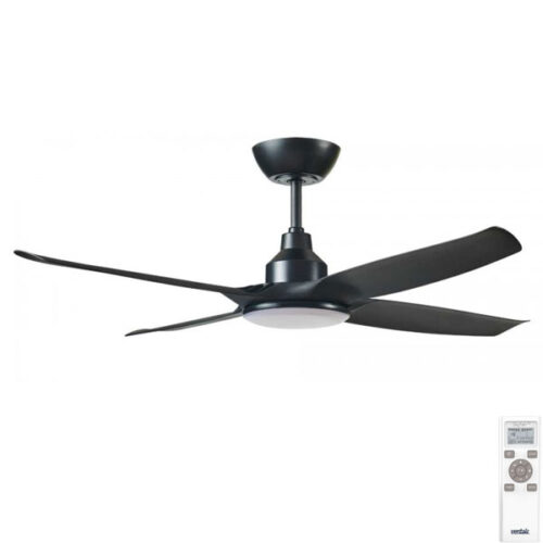 Ventair Skyfan 4 Blade DC Ceiling Fan with CCT LED Light - Black 48"