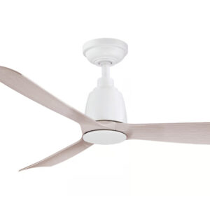 Three Sixty Kute 3-blade DC Ceiling Fan with Remote in White with Washed Oak Blades 44-inch Motor