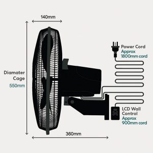 Fanco Quiet DC Motor Semi Commercial Wall Fan 18" - Image 3