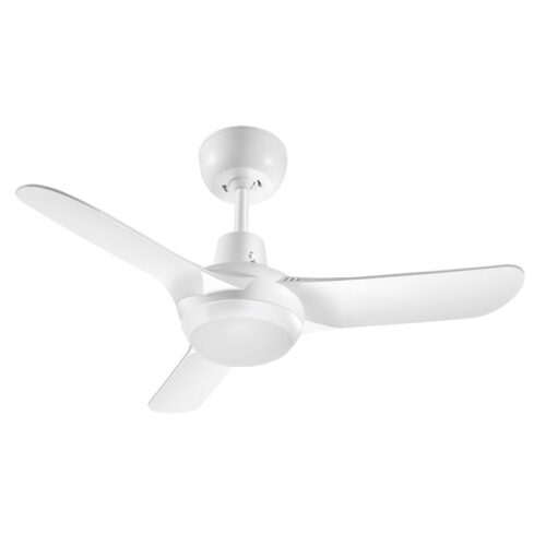 Ventair Spyda AC Ceiling Fan with LED Light - Satin White 36"
