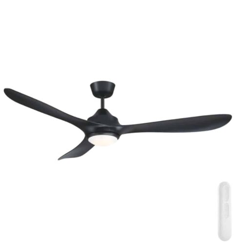 Mercator Juno DC Ceiling Fan with LED Light Black 56"