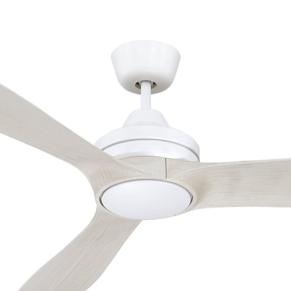 Mercator Lora DC Ceiling Fan with Remote - White and Light Timber 60"