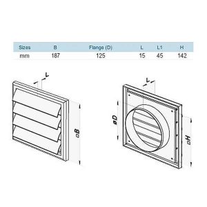 Gravity Vent Plastic White 125mm - Image 2