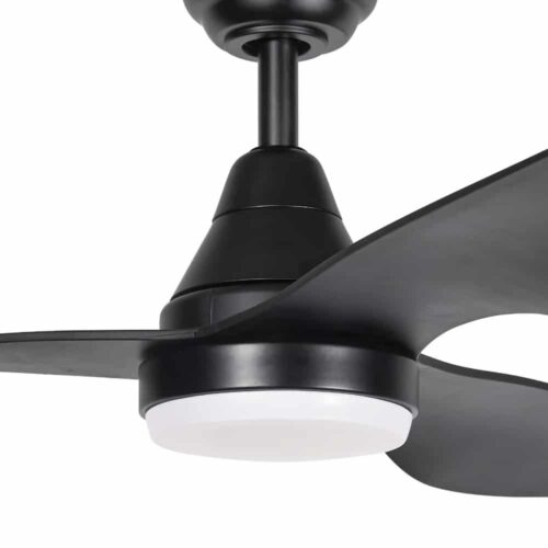 Three Sixty Simplicity DC Ceiling Fan with LED Light Black 45" Motor