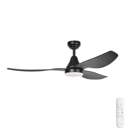 Three Sixty Simplicity DC Ceiling Fan with LED Light Black 52"