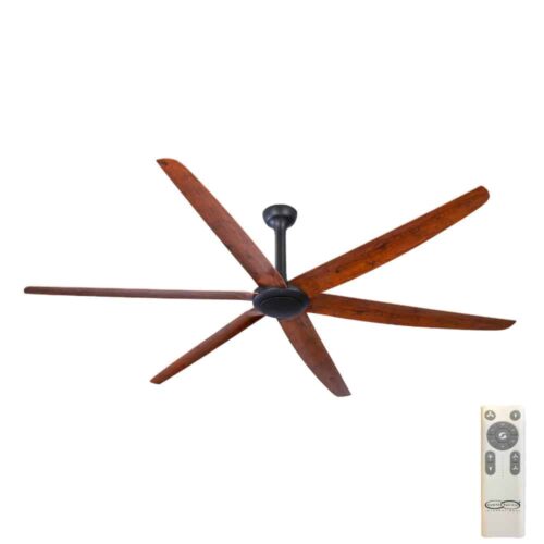The Big Fan V2 DC Ceiling Fan with Remote - Matte Black and Natural Oak Blades 106"