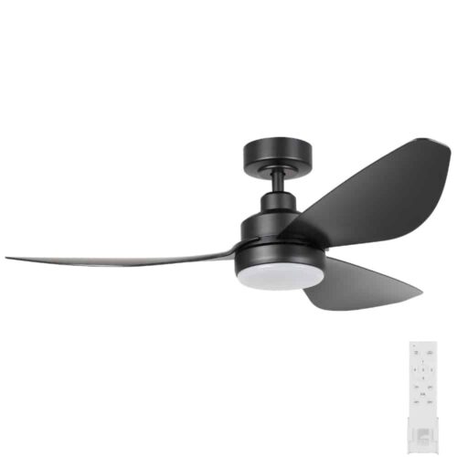 Eglo Torquay DC Ceiling Fan with LED Light Matte Black 48-inch