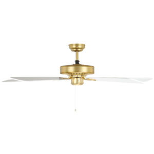 Eglo Waikiki AC Ceiling Fan Brass Motor with White Blades 52-inch Side View