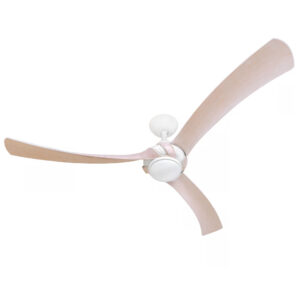 Three Sixty Arumi V2 Ceiling Fan with LED Light - Matte White with Washed Oak Blades 52" - Image 5