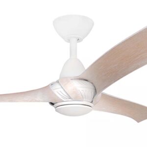 Three Sixty Arumi v2 Ceiling Fan in White with Washed oak Blades 52" Motor