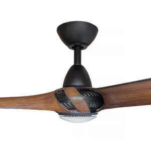 Three Sixty Arumi V2 Ceiling Fan with LED Light - Black with Koa Blades 52" - Image 3