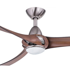 Three Sixty Arumi v2 Ceiling Fan with LED Light in Pewter with Koa Blades 52" Motor