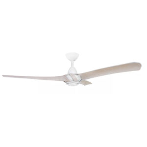 Three Sixty Arumi V2 Ceiling Fan with LED Light - Matte White with Washed Oak Blades 52" - Image 3