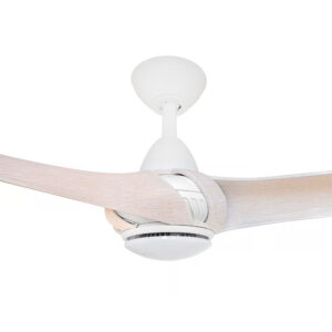 Three Sixty Arumi V2 Ceiling Fan with LED Light - Matte White with Washed Oak Blades 52" - Image 4