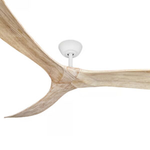 Three Sixty Timbr DC Ceiling Fan with Remote - Matte White & Weathered Oak 72" - Image 2