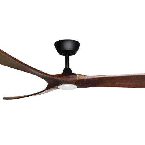 Three Sixty Timbr DC 72" Ceiling Fan with LED Light in Black and Walnut Motor