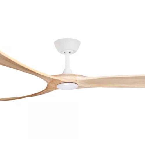 Three Sixty Timbr DC 72" Ceiling Fan with LED Light White and Natural Motor