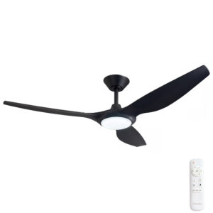 Three Sixty Delta DC Ceiling Fan with CCT LED Light - White 56"