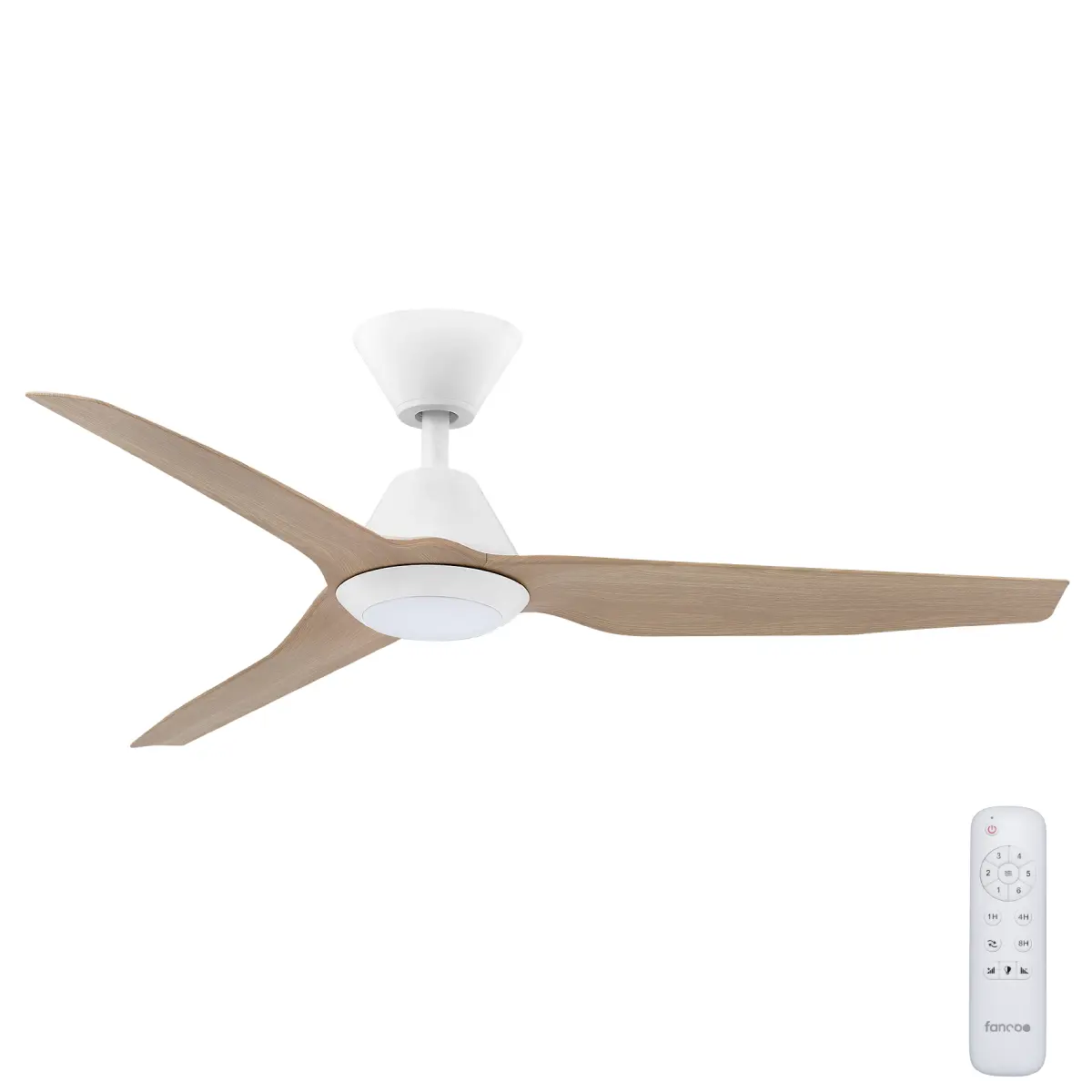 Fanco Infinity-iD DC SMART Ceiling Fan CCT LED Light - White with Beechwood Timber-style Blades 48" - main