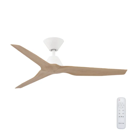 Fanco Infinity-iD DC SMART Ceiling Fan with Remote - White with Beechwood Timber Look Blades 48" - main