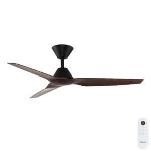 Fanco Infinity-iD DC Ceiling Fan SMART/Remote - Black with Spotted Gum Blades 48"