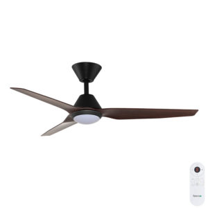 Fanco Infinity-iD DC Ceiling Fan SMART/Remote with Dimmable CCT LED Light - Black with Spotted Gum Blades 48"