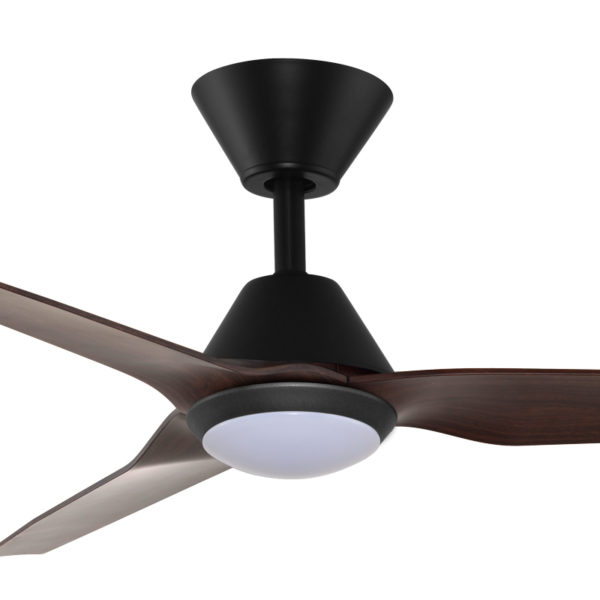 Fanco Infinity-iD DC Ceiling Fan SMART/Remote with Dimmable CCT LED Light - Black with Spotted Gum Blades 48"