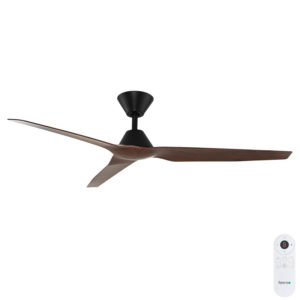 Fanco Infinity-iD DC Ceiling Fan SMART/Remote - Black with Spotted Gum Blades 54"