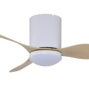 studio low profile ceiling fan beechwood with cct led light