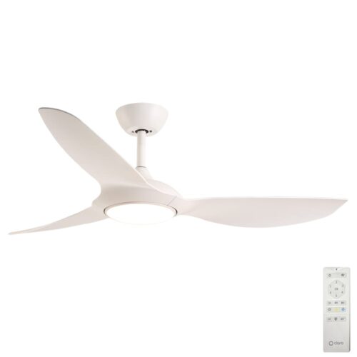 glider ceiling fan by claro with cct led light in white