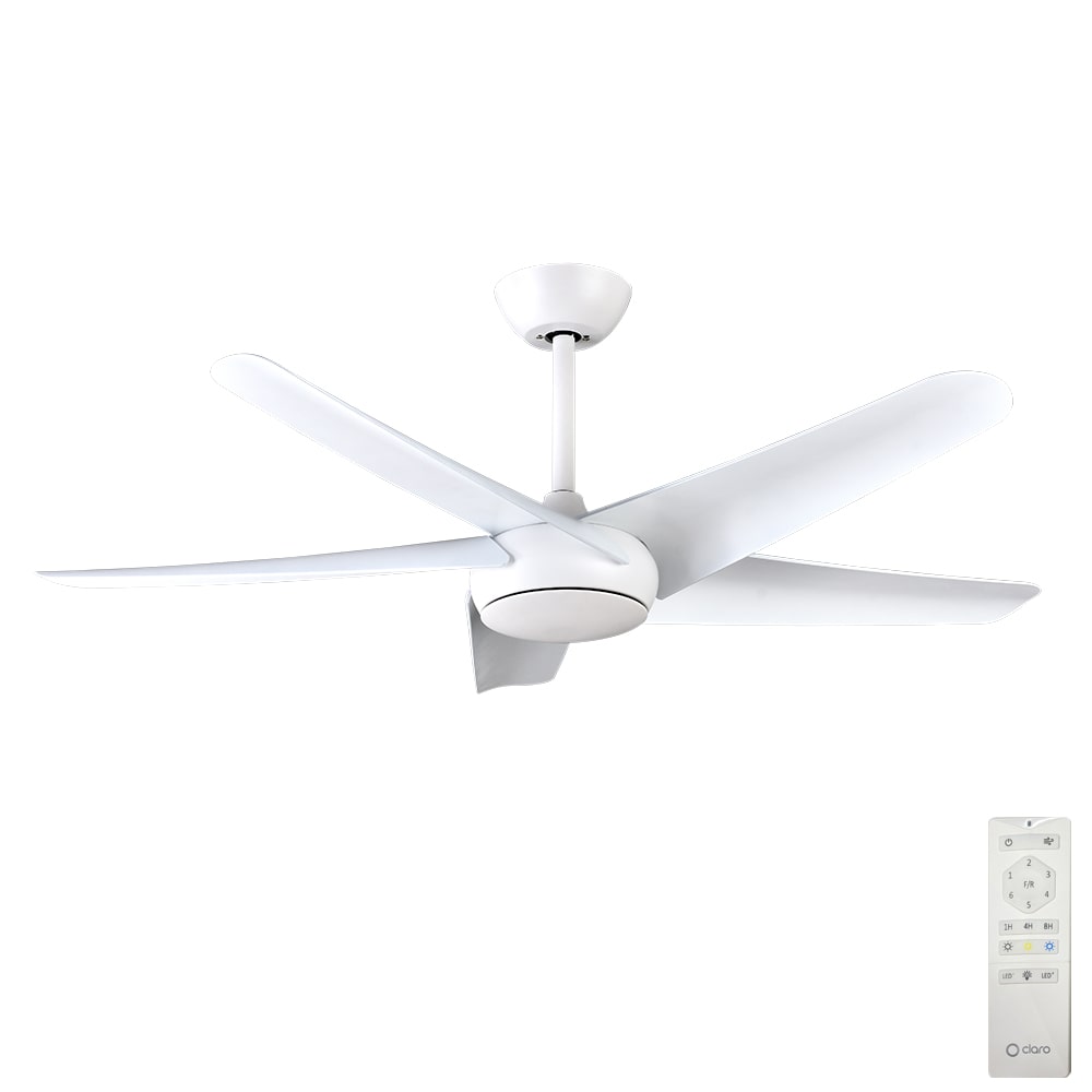 claro designer white 5 blade ceiling fan