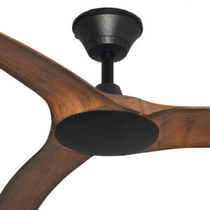 Hunter Pacific Aqua V2 IP66 Rated DC Ceiling Fan with Remote and Wall Control - Black with Koa 52" - Image 2