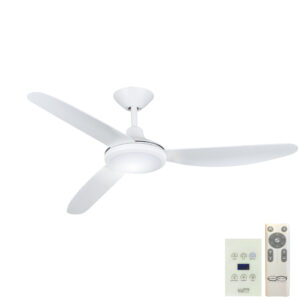 Hunter Pacific Polar V2 DC Ceiling Fan with Remote and Wall Control - White 48"
