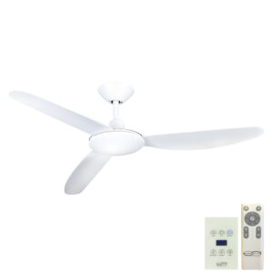 Hunter Pacific Polar V2 DC Ceiling Fan with Remote and Wall Control - White 48"