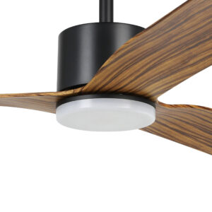 Eglo Iluka DC 60" Ceiling Fan with LED Light Black with Timber-style Blades Motor