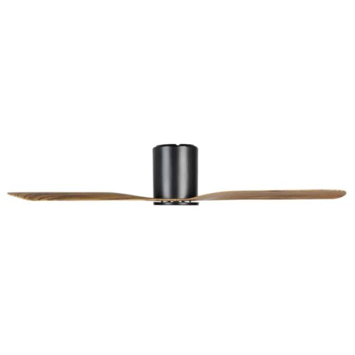 Eglo Iluka DC Low-Profile 52-inch Ceiling Fan Black with Timber Style Blades Side View