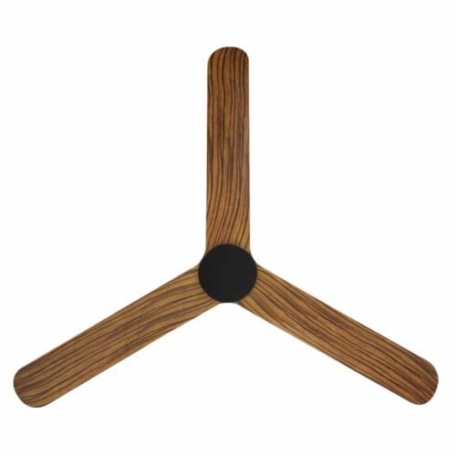Eglo Iluka DC Low-profile Ceiling Fan Black with Timber-style Blades 60-inch Blades