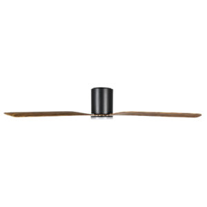 Eglo Iluka DC Low Profile Ceiling Fan with Dimmable CCT LED Light - Black with Timber Look Blades 60" - Image 4