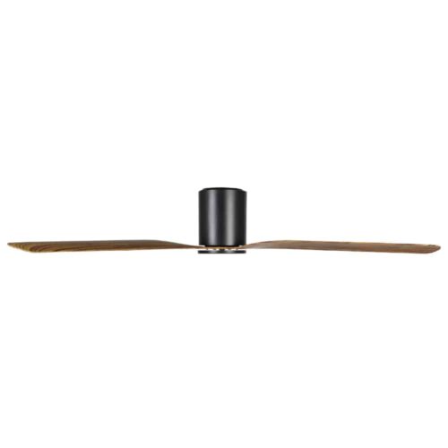 Eglo Iluka DC Low-profile Ceiling Fan Black with Timber-style Blades 60-inch Side View