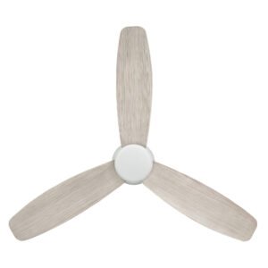 Eglo Seacliff DC Low Profile Ceiling Fan LED Light White with Gessami Oak 44-inch Blades