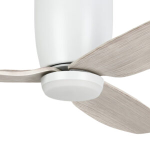 Eglo Seacliff DC Low Profile Ceiling Fan LED Light White with Gessami Oak 44-inch Motor