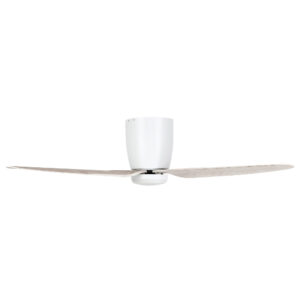 Eglo Seacliff DC Low Profile Ceiling Fan LED Light White with Gessami Oak 44-inch Side View