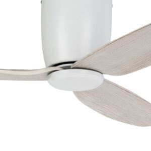 Eglo Seacliff DC Low Profile Ceiling Fan White with Gessami Oak Blades 44-inch Motor